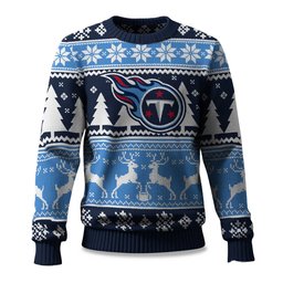 2026 Christmas Titans Reindeer Football Ugly Sweater