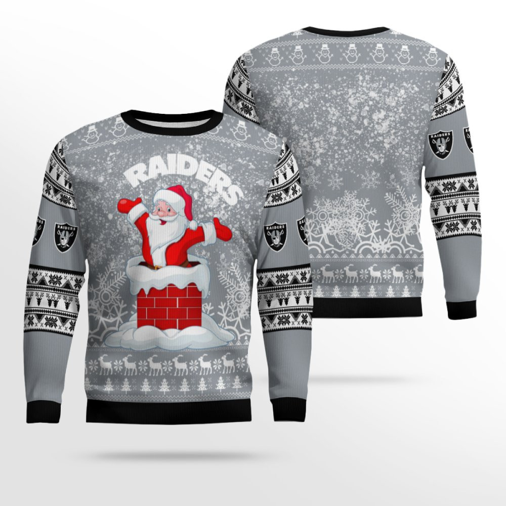 2026 Raiders Santa Ugly Christmas Sweater