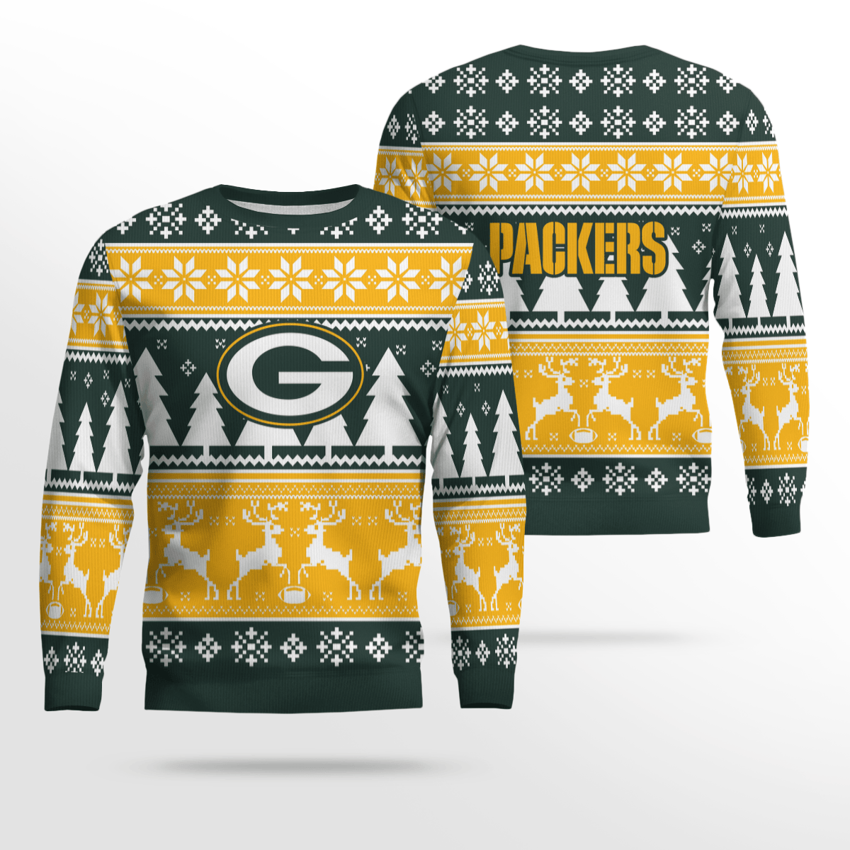 2026 Christmas Packers Reindeer Football Ugly Sweater