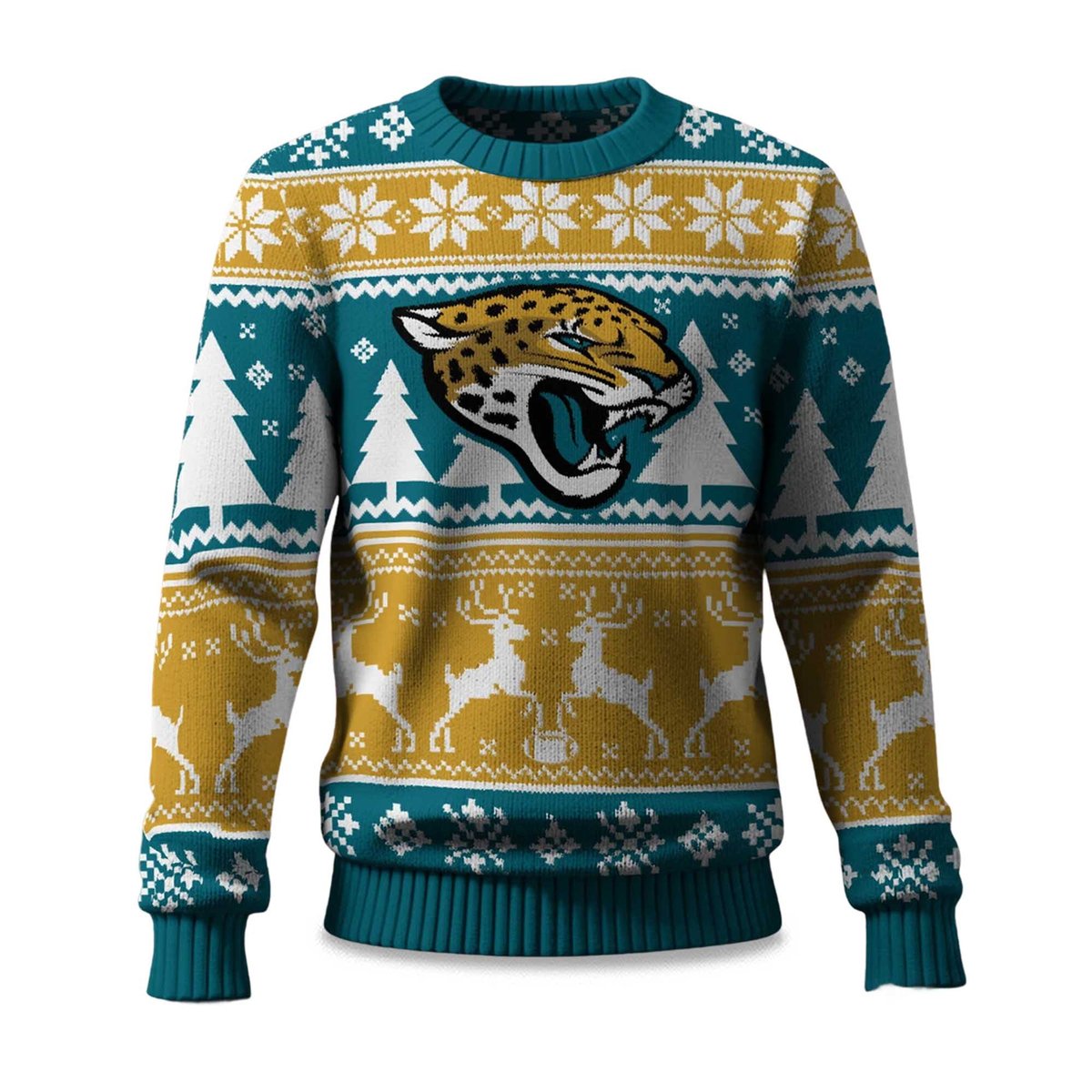 2026 Christmas Jaguars Reindeer Football Ugly Sweater