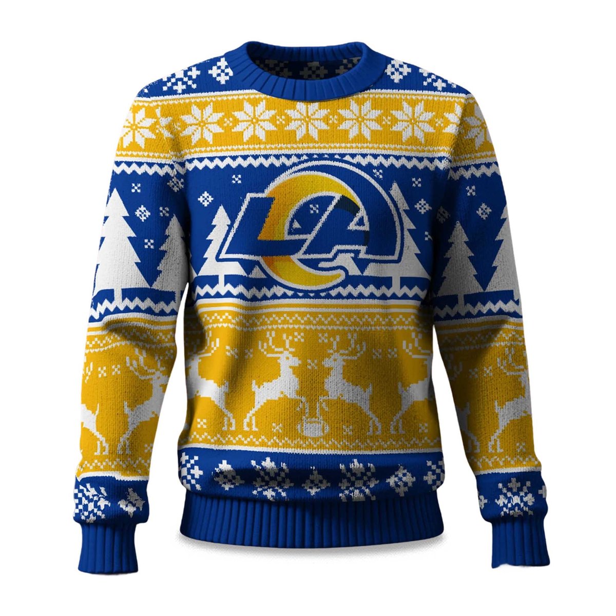 2026 Christmas Rams Reindeer Football Ugly Sweater