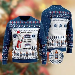 Icehouse Cat Hat Will Drink Everywhere Ugly Sweater
