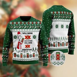 Dos Equis Cat Hat Will Drink Everywhere Ugly Sweater