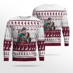 2026 Vintage It's A Wonderful Life Family Ugly Christmas Sweater