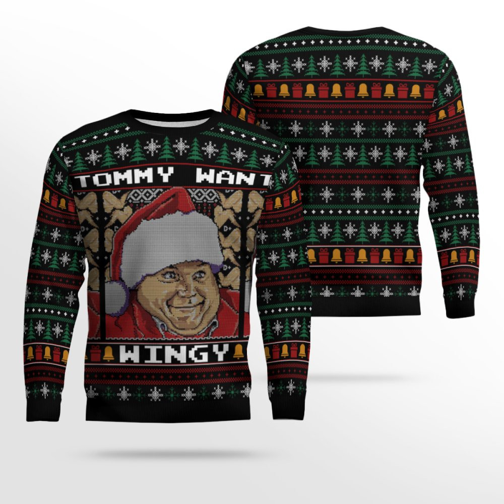 2026 Tommy Want Wingy Funny Ugly Christmas Sweater