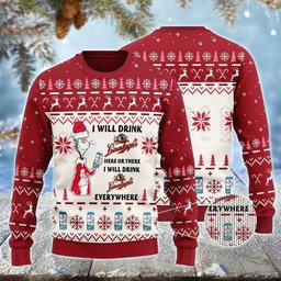 Leinenkugel's Cat Hat Will Drink Everywhere Ugly Sweater