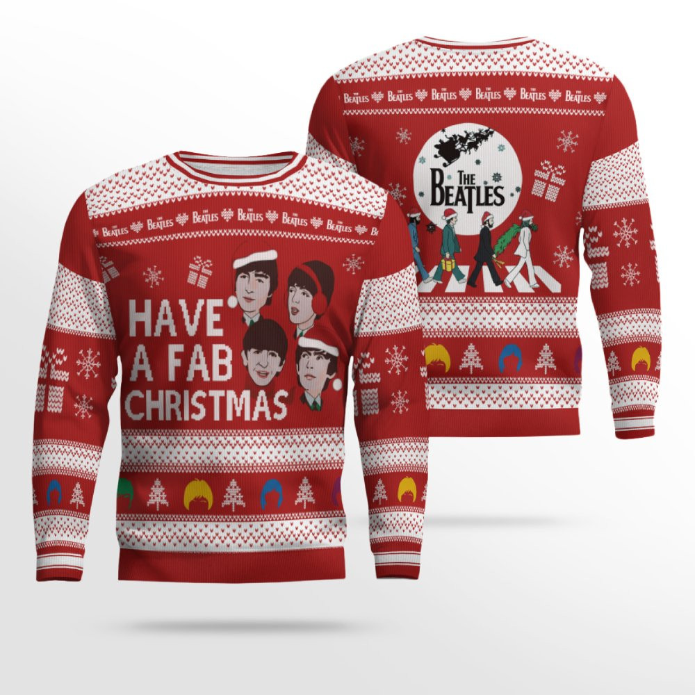 Beatles Have A Fab 2026 Ugly Christmas Sweater