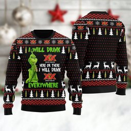 Dos Equis Grinch Will Drink Everywhere Ugly Sweater