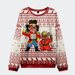 Japanese Knight And His King Ugly Christmas Sweater