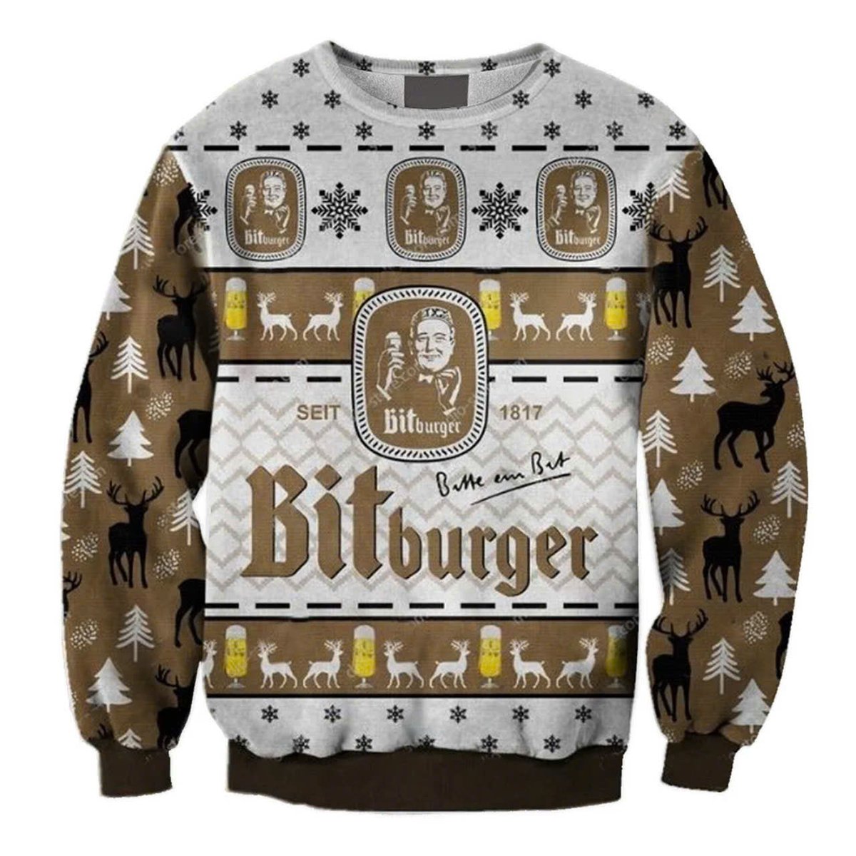 Bitburger Snowing Christmas Ugly Sweater