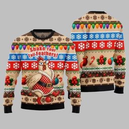 2026 Christmas Chicken Shake Your Tail Feathers Ugly Christmas Sweater