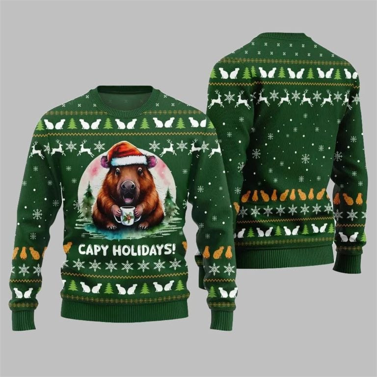 2026 Christmas Capy Holidays Ugly Sweater