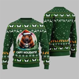 2026 Christmas Capy Holidays Ugly Sweater