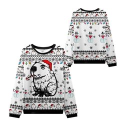 2026 Christmas Capybara Smoking Ugly Sweater