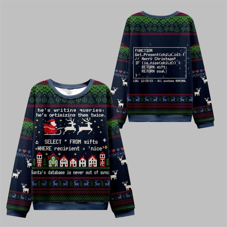 2026 Christmas Database Never Out of Sync Ugly Sweater