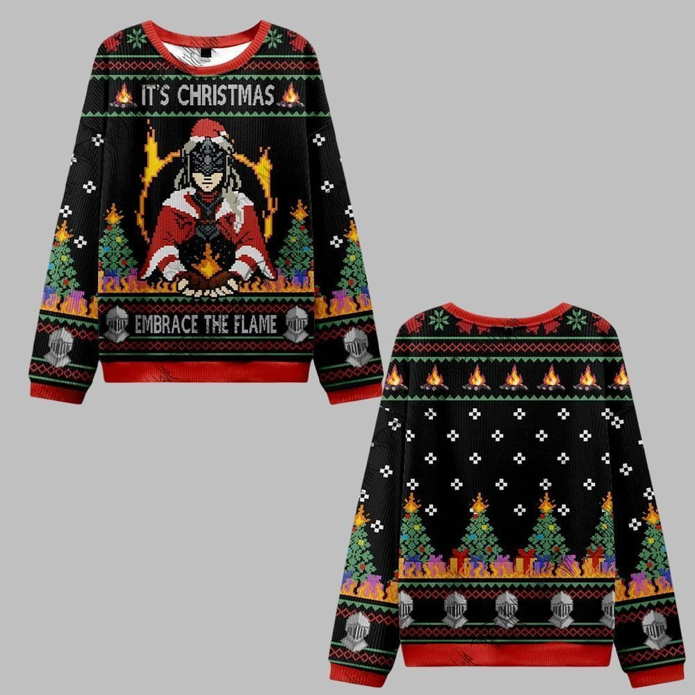 2026 Christmas Embrace the Flame Ugly Christmas Sweater