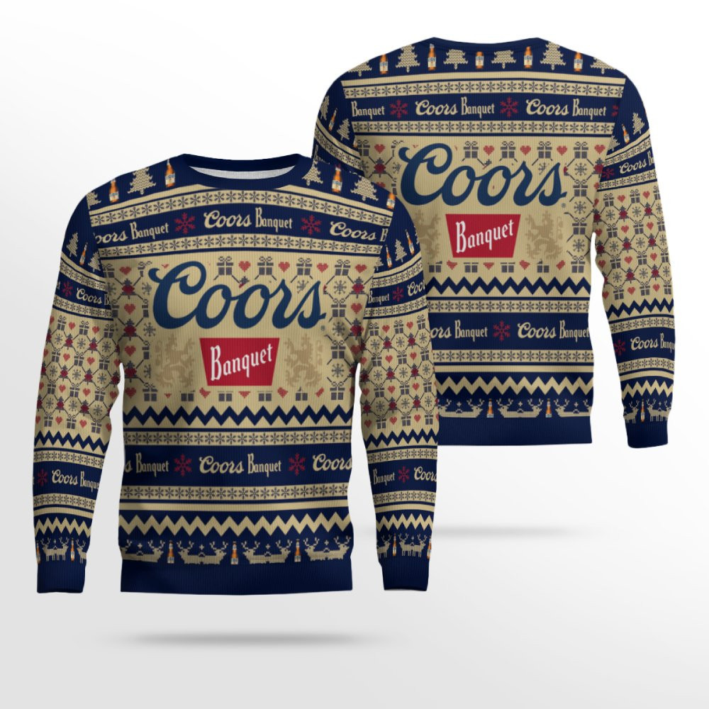 Coors Banquet Snowing Christmas Ugly Sweater