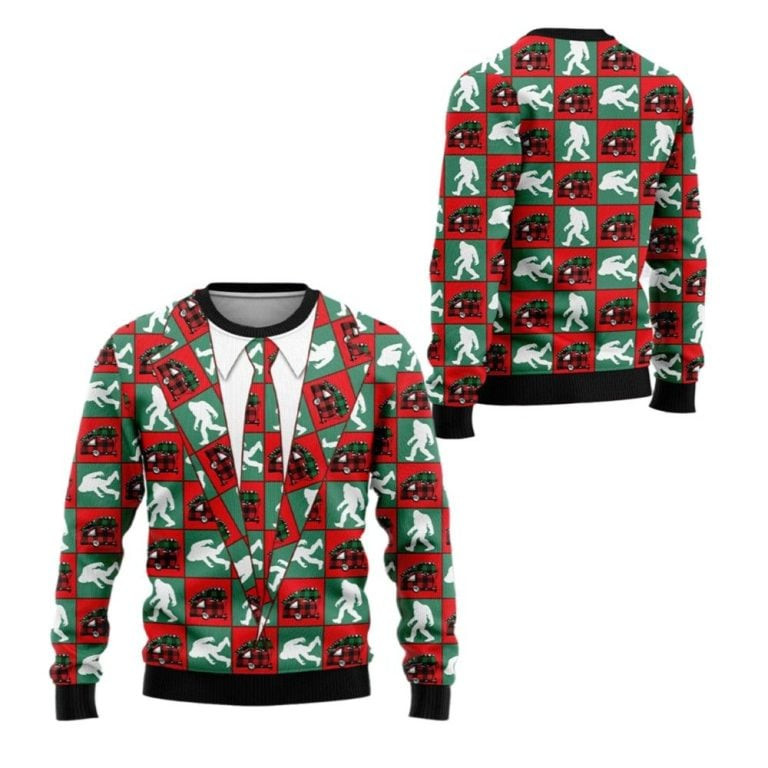 2026 Christmas Bigfoot Camping Christmas Ugly Christmas Sweater