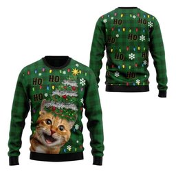 2026 Christmas Cat Christmas Tree Ugly Christmas Sweater