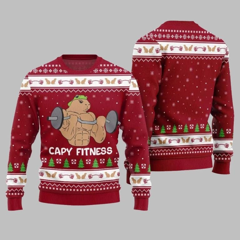 2026 Christmas Capy Fitness Ugly Christmas Sweater