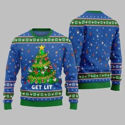 2026 Christmas Epic Chicken Ornament On Christmas Tree Ugly Christmas Sweater Blue