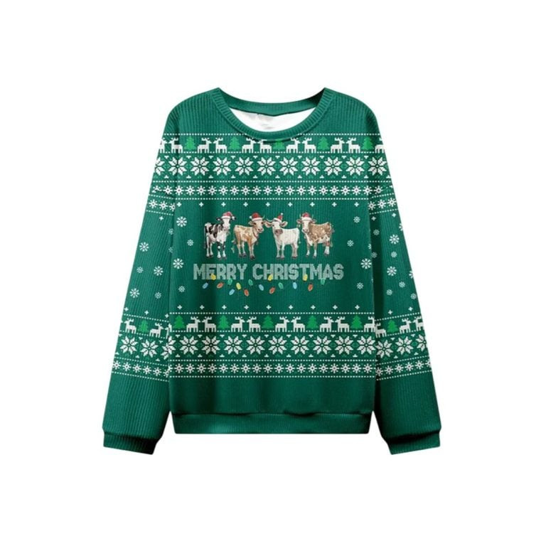2026 Christmas Cow Merry Christmas Ugly Sweater