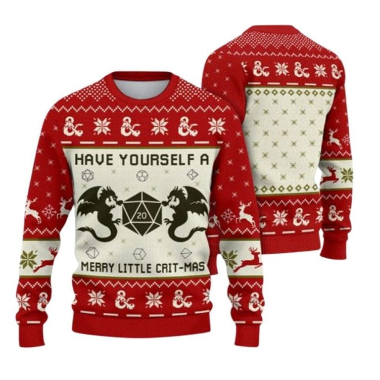 2026 Christmas DND Have Yourself A Merry Little Crit-Mas Ugly Sweater