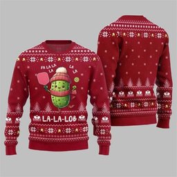 2026 Christmas Fa La Lob Pickleball Ugly Sweater Red