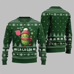 2026 Christmas Fa La Lob Pickleball Ugly Sweater Green