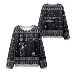 2026 Christmas Cat String Pull Ugly Sweater