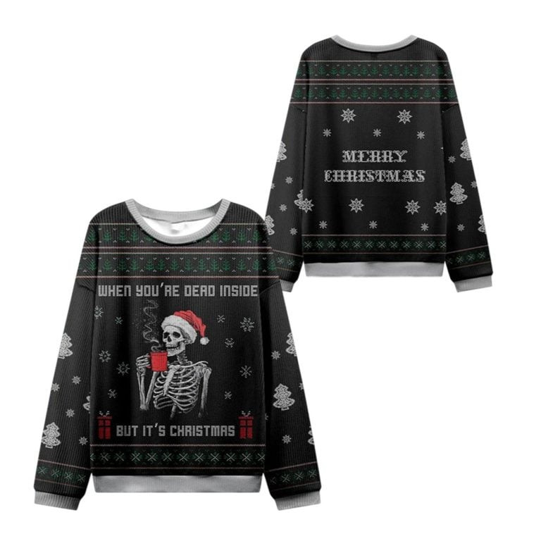 2026 Christmas Dead Inside Festive Outside Ugly Sweater
