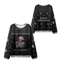 2026 Christmas Dead Inside Festive Outside Ugly Sweater