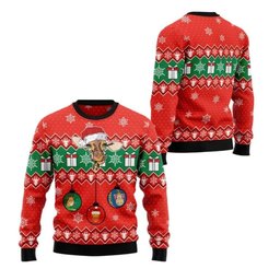 2026 Christmas Dachshund Ugly Lovely Giraffe Sweater