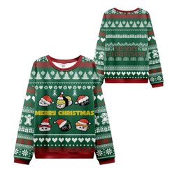 2026 Christmas Cute Sushi Cat Ugly Sweater