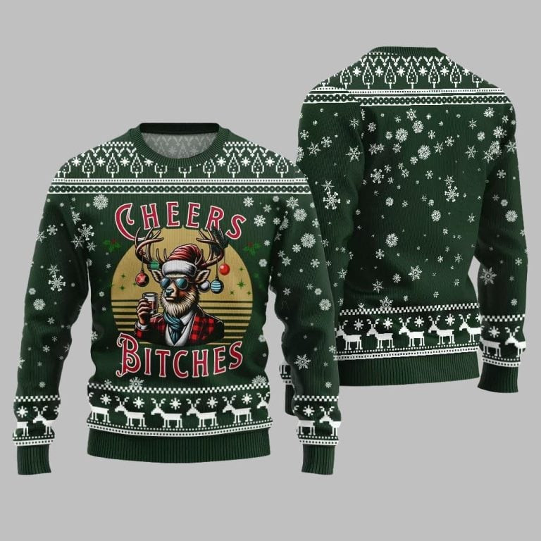 2026 Christmas Cheer Reindeer Bitches Ugly Christmas Sweater