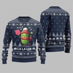 2026 Christmas Fa La Lob Pickleball Ugly Sweater Navy