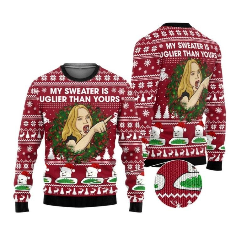 2026 Christmas Cat Woman My Sweater Is Uglier Than Yours Ugly Sweater