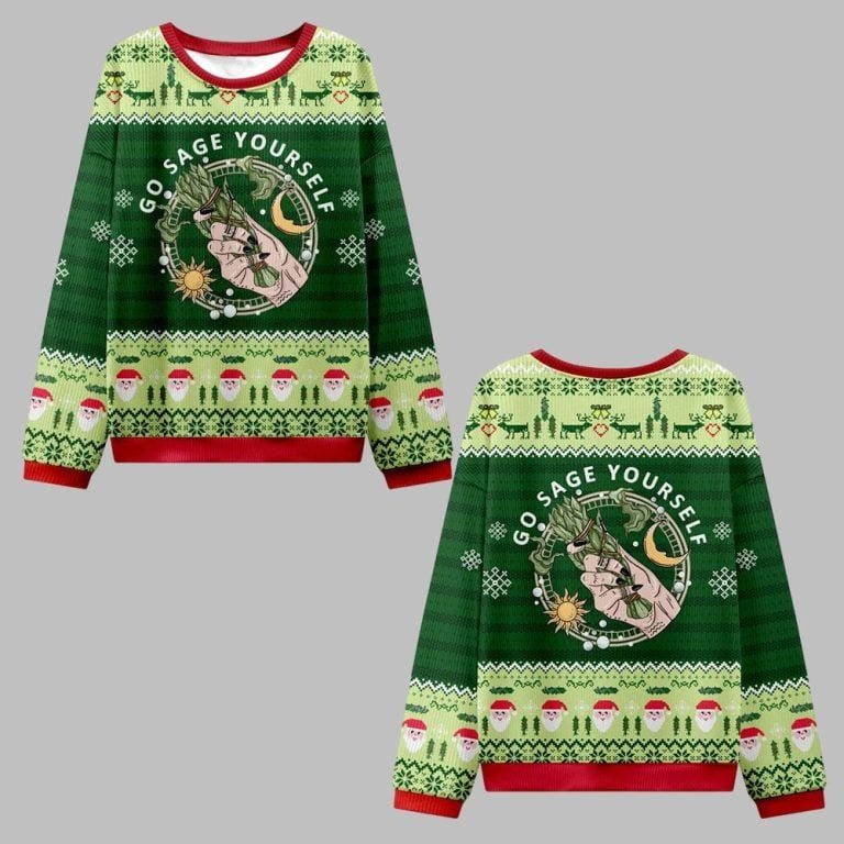 2026 Christmas Go Sage Yourself Ugly Christmas Sweater