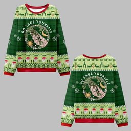 2026 Christmas Go Sage Yourself Ugly Christmas Sweater