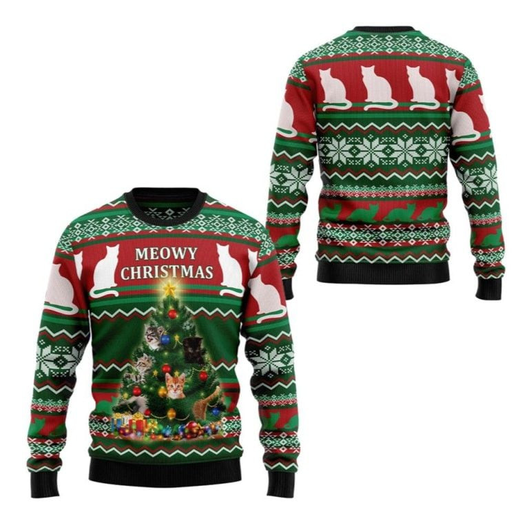 2026 Christmas Cat Meowy Christmas Ugly Christmas Sweater