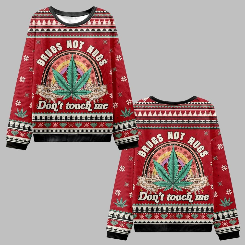 2026 Christmas Drugs Not Hugs Ugly Christmas Sweater