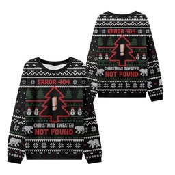 2026 Christmas Error 404 Not Found Ugly Sweater