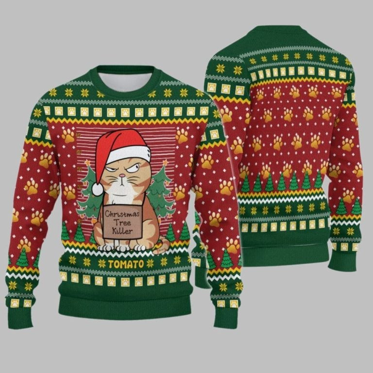 2026 Christmas Cat Tree Kille Ugly Sweatshirt