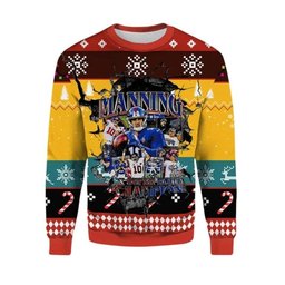 2026 Christmas Eli Manning NY Giants Ugly Christmas Sweater