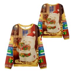 2026 Christmas Cat Holding Gift Ugly Sweater