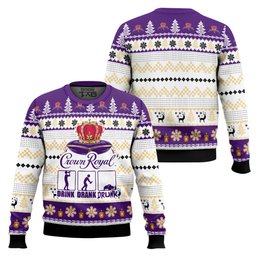 Crown Royal Drink Drank Drunk Ugly Christmas Sweater
