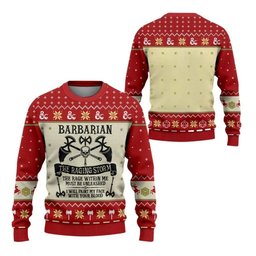 2026 Christmas DnD Barbarian The Raging Storm Ugly Sweater