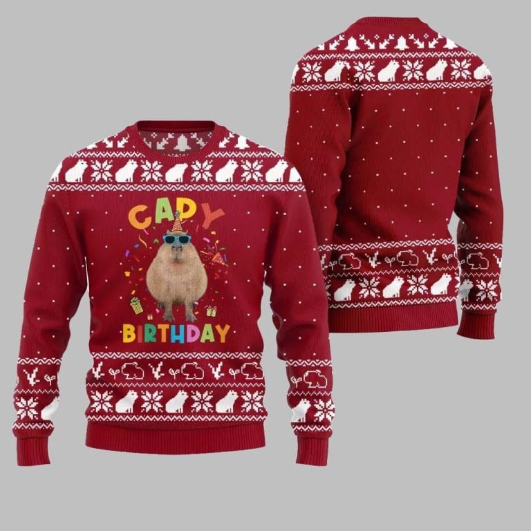 2026 Christmas Capy Birthday Ugly Christmas Sweater