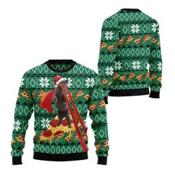2026 Christmas Cat Pizza Ugly Christmas Sweater