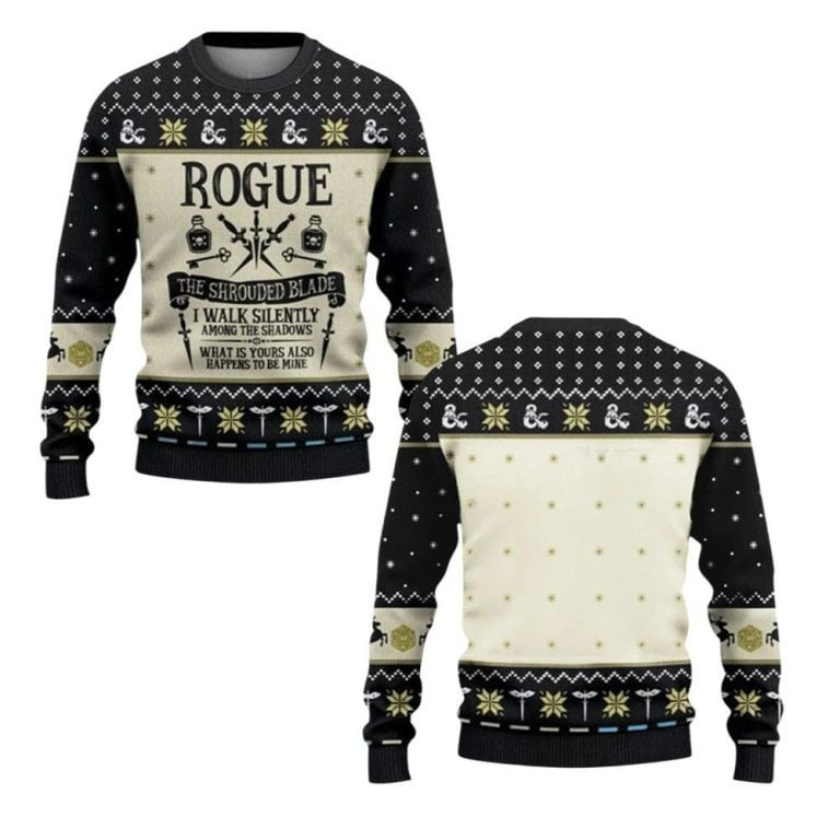 2026 Christmas Dnd Rogue The Shrouded Blade Ugly Sweater